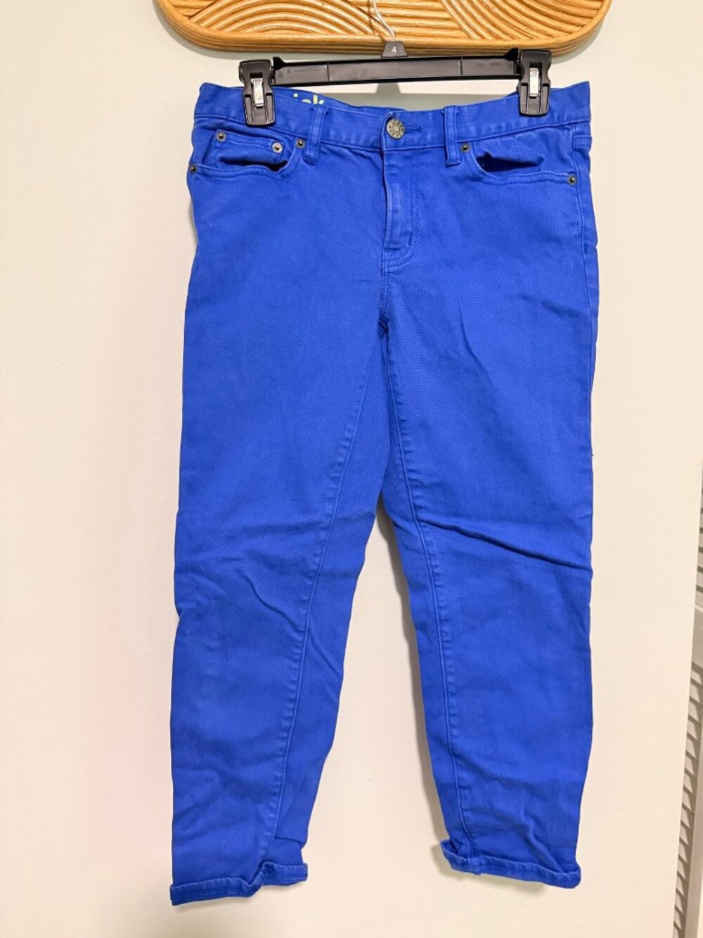 J.Crew Stretch Toothpick Royal Blue Skinny Pants Size 28